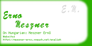erno meszner business card