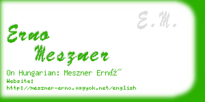 erno meszner business card